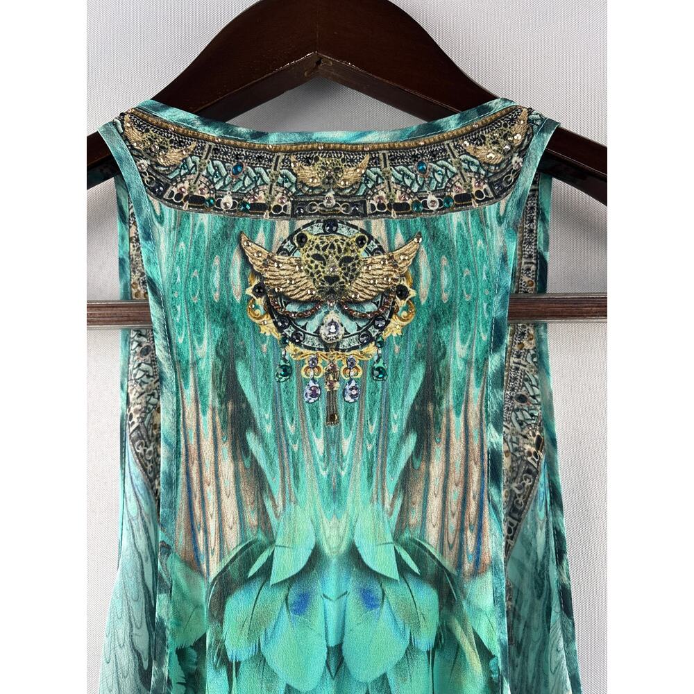 Women’s Camilla Teal Animal Print Racerback Maxi Dress - Picture 4 of 6